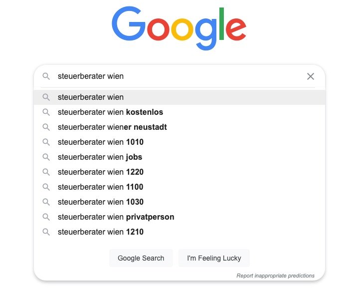 Keyword-Vorschläge von Google